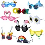ASNOMY 9 Paar Lustige Brillen Luau Party Sonnenbrille, Hawaiianische Neuheit Party Brille, Tropische...