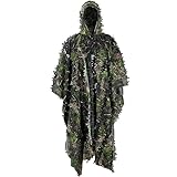 PELLOR 3D-Blätter Ghillie Suit Tarnanzug Ghillie Umhang Schnelltrocknend, Tarnkleidung für Jagd...