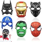 Hendpock Superhero Maske Party Kinder 6 Masken Cosplay Party Masken Dress Up Augenmasken Kinder...