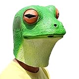 PartyCostume - Frosch Maske - Halloween Karneval Kostüm Latex Tier Den Kopf Voll Latex Maske...
