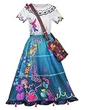 Syqiya Anime Miraboo Mirabel Kleid Cosplay Kostüm Damen Blau 3XL (Chest 106cm)