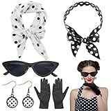 ALTcompluser 5 TLG 50er Jahre Damen Accessoires Rockabilly Accessoires 1950s Kostüm Set mit Schal...