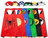 LATERN 6Pcs Superheld Cape und Maske, Cartoon Superheld Kostüme Verkleiden sich Spielzeug für...