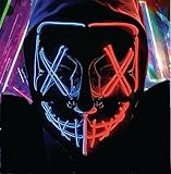TK Gruppe Timo Klingler LED Grusel Maske - wie aus Purge für Halloween, Fasching & Karneval als...