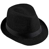 KYEYGWO Fedora-Hut Mode Filz Gangster Hüte für Mann und Frau, Trilby Snap breiter Krempe Vintage...