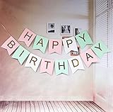 EACHHAHA Happy Birthday Girlande Pink,girlande geburtstag,Hochwertige Materialien, leuchtende...
