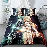QWAS Sword Art Online Bettwäsche-Set, Sword Art Online Bettbezug-Set, Weich Und Bequem, Geeignet...