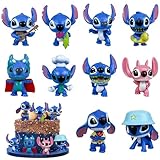 10 Stück Stitc Figur,Stitc Tortendekoration,Stitc Deko Geburtstag,Cupcake Puppen für...