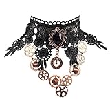 Daimay Gotisch Choker Halskette Halsband Ketten Victorian Steampunk Retro Zahnräder Zahnrad-Blumen...
