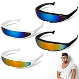 Veraing 4 Stück Futuristisch Zyklop Sonnenbrille, Schnelle Brille Schnelle Rave Brille PartyBrille...