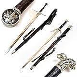 Witcher Schwerter Set – Geralt von Riva Silberschwert Typ I + Stahlschwert mit Scheide,...