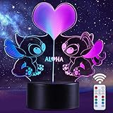 QQAAMZ Lilo Stitch Lampe 2-In-1 Charaktere, Zwei-Ton-Licht, 3d Illusion Stitch Nachtlicht, Kinder...