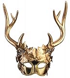 shoperama Maske Diana Artemis Göttin der Jagd mit Hirschgeweih Gold Wald Hirsch Mythologie Jägerin...