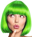 Balinco – Bob Perücke für Damen & Herren Grün – Kurzhaarperücke Pagenkopf, Cabaret &...