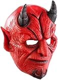 infactory Maske: Teufelsmaske aus Latex-Gummi mit beweglichem Mund (Halloween Masken,...