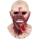 Fehodun Erwachsene Zombie Maske Gruselig Blutige Dämonen Maske Unheimlich Blutiger Mund Maske...