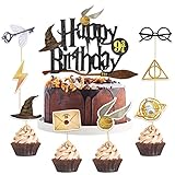 33 Stück Magical Tortendeko, Glitter Wizard Happy Birthday Cake Topper, Magier Geburtstag kuchen...