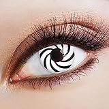aricona Kontaktlinsen - Weiße Kontaktlinsen mit hypnotisierender schwarzer Spiral-Optik - Schwarze...