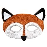 Boland 56720 - Plüsch-Halbmaske Fuchs, Einheitsgröße, Braun, Weiß und Schwarz, Gesichtsmaske,...