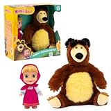Giochi Preziosi Masha & Michka, Masha Puppe, 12 cm, und der Bärka-Plüschtier 20 cm, Spielzeug für...