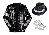 Shuanghao Michael Jacks** Billie Jeans Kostüme Anzugjacken Jacket Top+Geschenke（Hat+Glove） für...