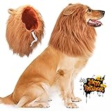 Vivifying Hundekostüm Löwenmähne, Verstellbar Hunde Perücke mit Ohren für Mittlere und Große...