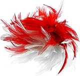 Haarclip ~ Federn rot weiß ~ Haarschmuck Karneval Kostüm Fasching Haarspange