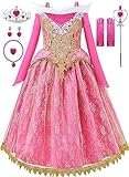 Aoiviss Mädchen Rosa Prinzessin Kostüm Spitze Prinzessin Kleid Party Verkleidung Halloween...