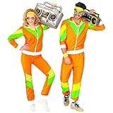 WIDMANN 10170 COSTUME TUTA ANNI 80 XXL ARAN/VERDE/GIALLO #1017