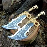 Chaos Blades Prop Replik Doppelklingen mit für Cosplay-Kostüm-Zubehör (Goldfarben)