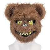 ZZOUFI Halloween Maske Horror Bärenmaske, Grusel Maske für Erwachsene Kinder, Gruselige Teddybär...