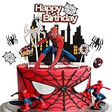 10 Stück Tortendeko mit Spider, Cupcake Topper Kuchen Deko, Party Tortenfiguren Einschulung...