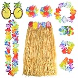 baotongle 8 Stück Hawaii Party Kostüm Set mit Halskette Armbänder Stirnband Blume BH Haarblume...