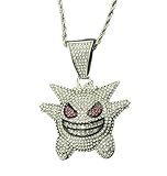 Halskette Anime Anhänger Gengar Figuren Strass Brillanten Zirkonia Unisex Herren Damen Jungen...