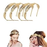 4 Pezzi Gold Kopfschmuck Haarreif Braut, Römische Göttin Haarreif, Haarreifen Lorbeerkranz,...