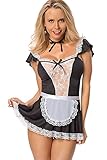 SHESHY Frauen Sexy Dessous Maid Cosplay Kostüm Französisch Naughty Cute Lace Dress Dessous...