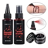 BOBISUKA Halloween Kunstblut 3er Set: 1 Geronnenes Blutplasma + 1 Kunstblut Spray + 1 Tropfendes...