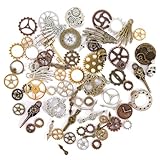 HFDONGL 76 Stück Steampunk Deko Steampunk Accessoires Steam Punk Zahnrad Anhänger für Handwerk...