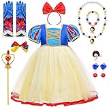 YYDSXK Schneewittchen Kostüm Kinder Prinzessin Kleid Mädchen Snow White Märchen Cosplay Kostüm...