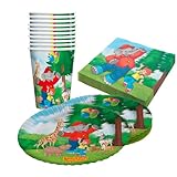 Party Factory `Benjamin Blümchen´ 40-teiliges Party Set mit 10 Bechern 250ml, 10 Tellern Ø 23cm...