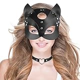 ZZOUFI Catwoman Maske Damen, Halloween Katzenmaske Damen Sexy, Cat Women Mask Glänzend, Frauen...