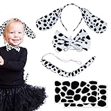 SUNYOK 4 Stück Dalmatiner Kostüm Set Kinder Dalmatiner Ohren Stirnband mit Schleife...