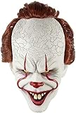 Killer Clown Latex Maske,Halloween Gruselige Clown-Maske, with Horrible Bloody Mouth and Hair...