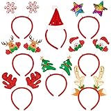 COLOFALLA 8 Stück Weihnachten Haarreif Weinachtshaarreifen Weihnachten Stirnband Haarschmuck...