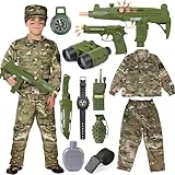 vamei 13stk. Militär Kostüm Kinder Armee Uniform Soldaten Kostüm für Kinder Armee Kostüm...