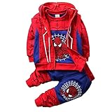 Taenzoess Kinder Bekleidungsset Spiderman Kostüm Jungen Sweatshirt Hose Kapuzenpullover Kinderanzug...