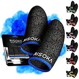 RISOKA® 10 Stück Gaming Finger Sleeves - Extra hoch: 34% Silber-Fasern - Für Pro Mobile Gaming -...