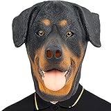 CreepyParty Rottweiler Hund Maske Tier Latex Vollkopf Realistische Masken für Halloween Karneval...