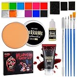 DE'LANCI Halloween Special Effects SFX Makeup Kit für Zombie,Vampir,12 Farben Makeup Paint Oil...