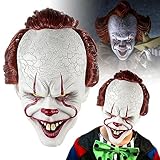 DVDGSC Horror Clown Pennywise Maske: Realistische Halloween Party Latex Gruselige Mask für Kinder...